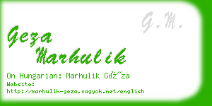 geza marhulik business card